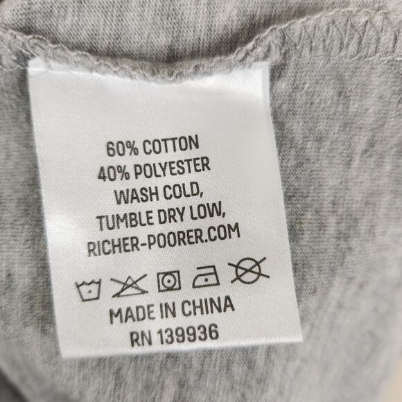 Richer Poorer Mens Short Sleeve Heather Gray V-Neck Cotton Blend Tee XL - Picture 6 of 7